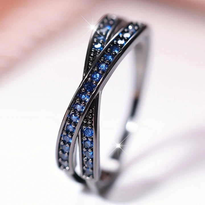 Minimalist Stacking Crossed Wedding Bands for Women Rings