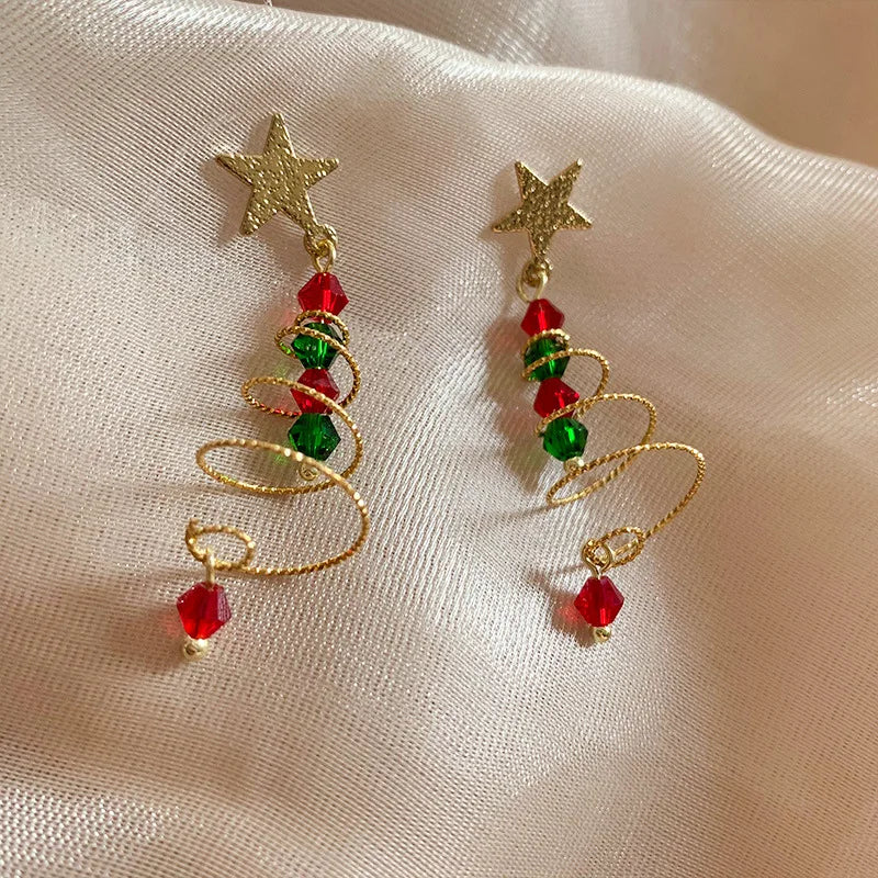 Fashion Christmas Green Bow Earrings