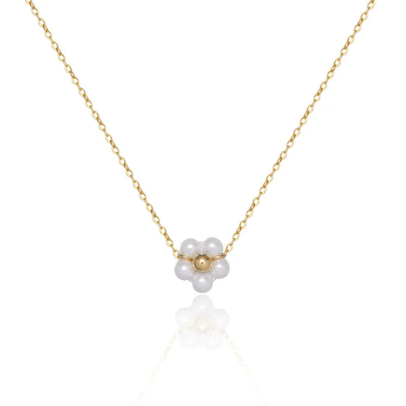 Gold-Plated Pearl Chain Necklace