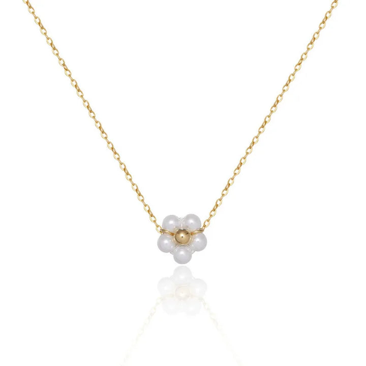 Gold-Plated Pearl Chain Necklace