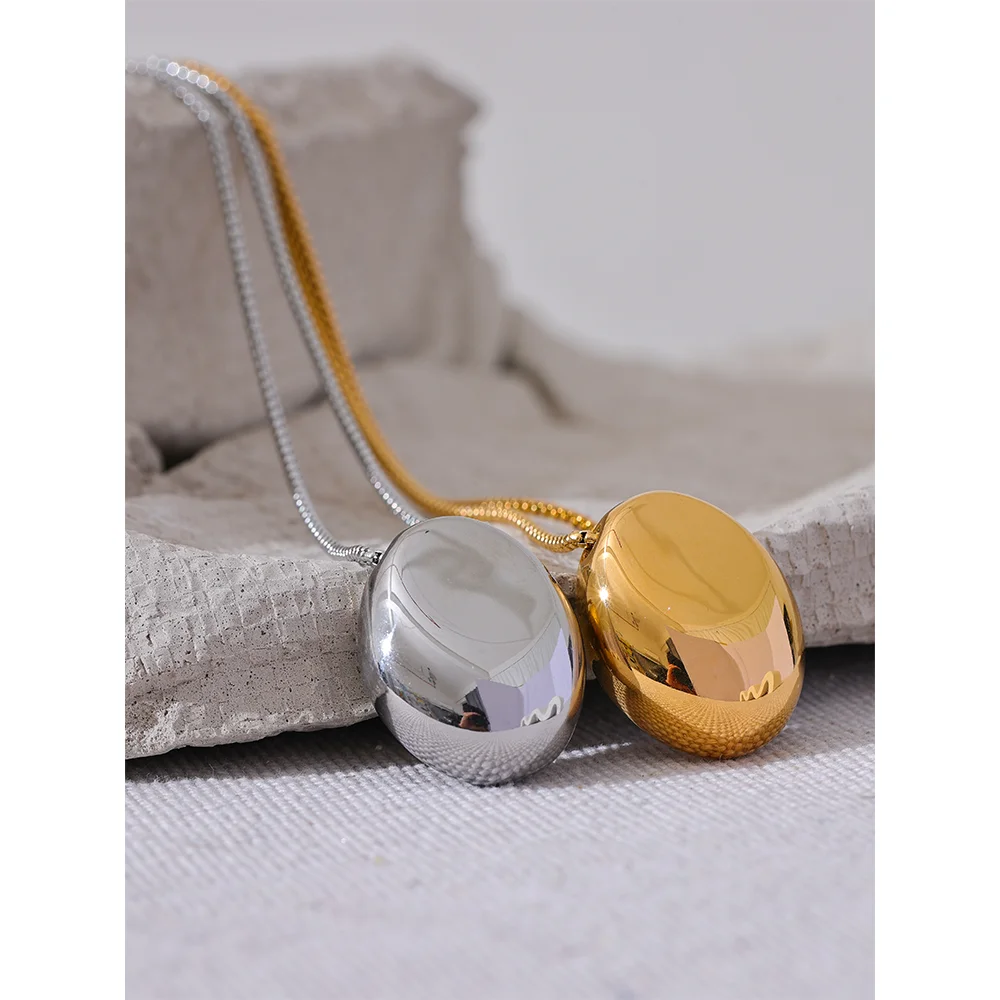 Stainless Steel Oval Pendant