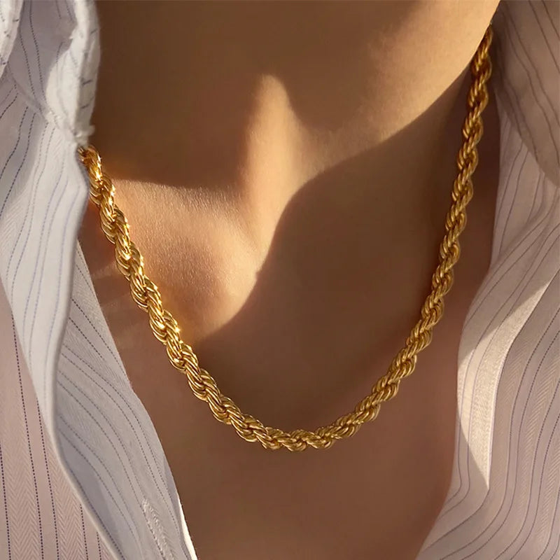 سلسلة معدنية مجدولة بتصميم قوطى للرجال والنساء