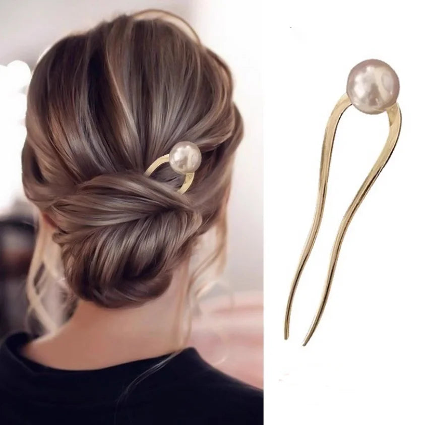 Pearl U-Shaped Hairpin Set