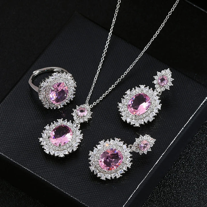 Luxury Crystal Zircon Jewelry Set