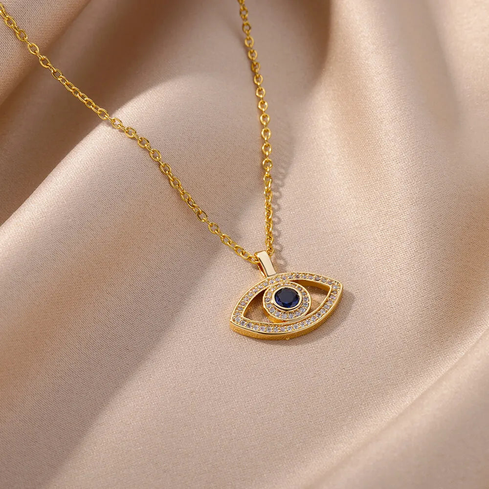 Evil Eyes Pendant Necklace for Women