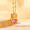 Crown Love Rhinestone Pendant Necklace