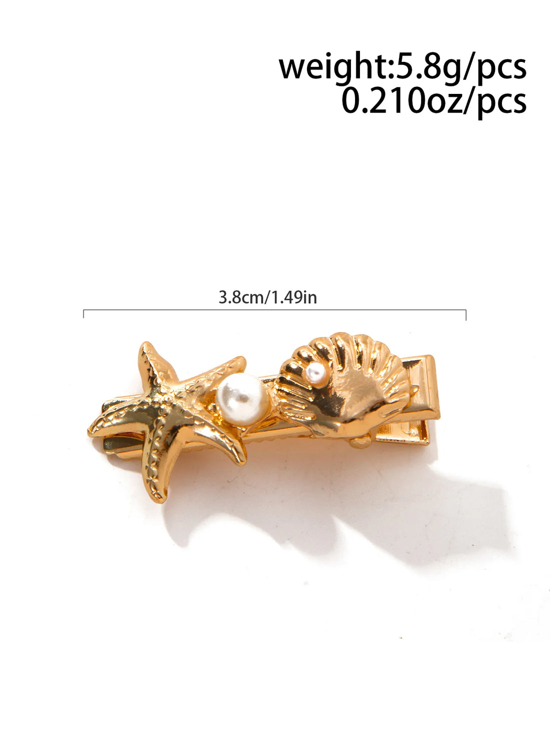 Ocean Style Hair Clips with Scallop and Starfish Design