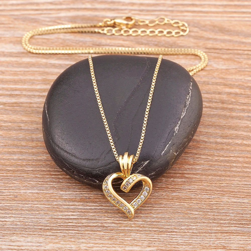 Creative Spiral Heart Pendant Necklace