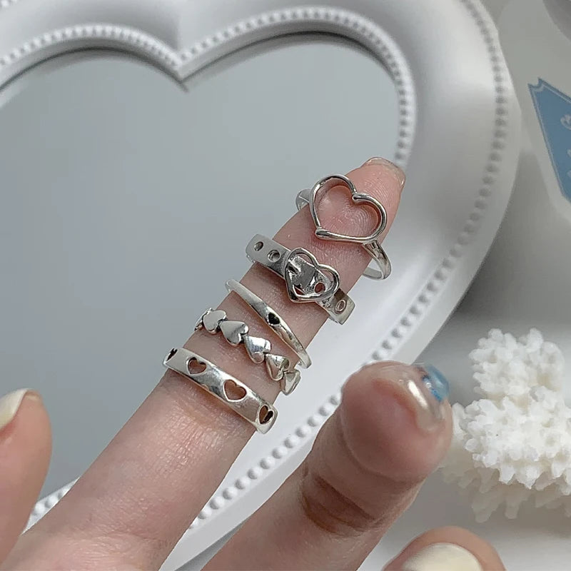 Bohemian Butterfly Pearl Rings Set