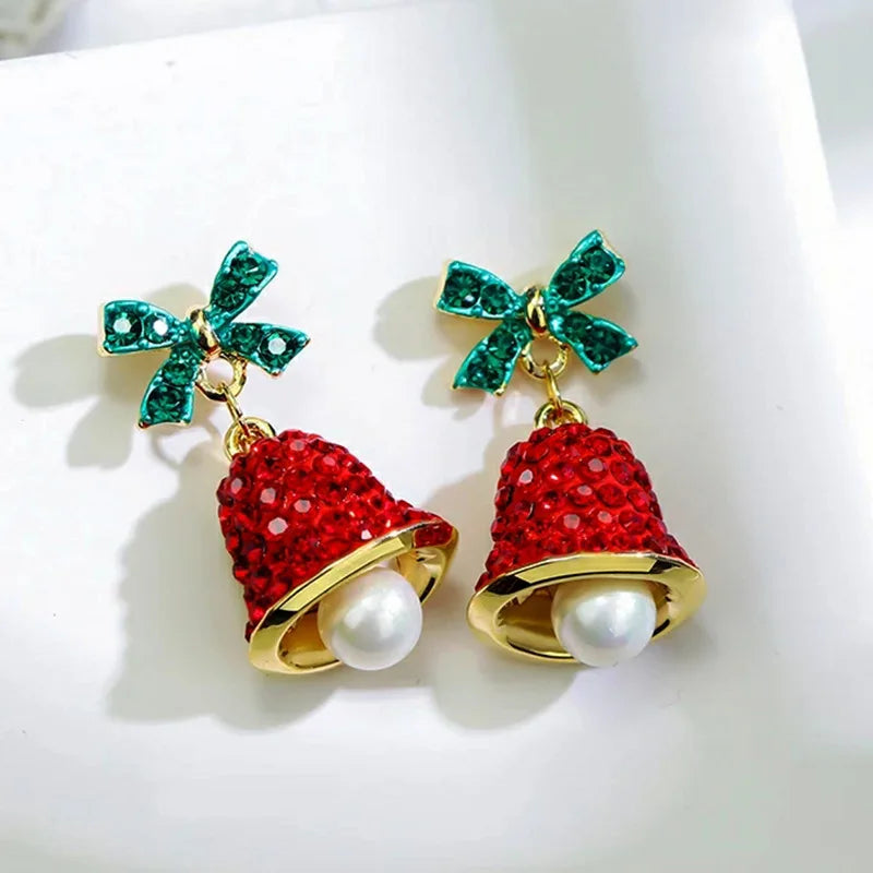 Fashion Christmas Green Bow Earrings