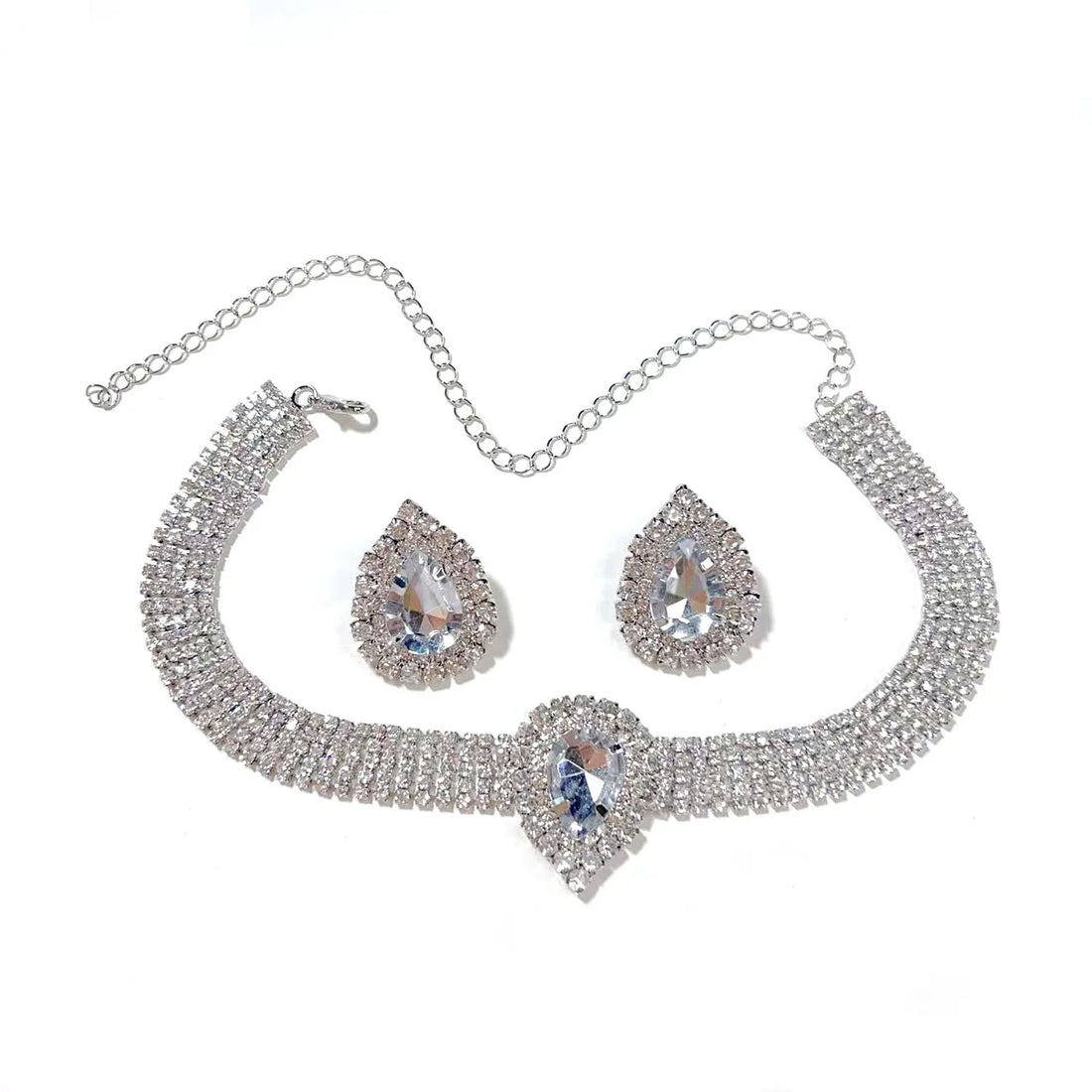 Large Rhinestone Crystal Jewelry Set