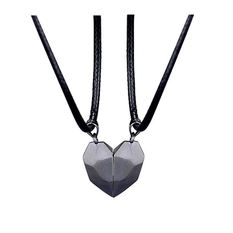 Couple Electrocardiogram Heart Necklace