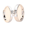 Zircon Heart Couple Wedding Rings