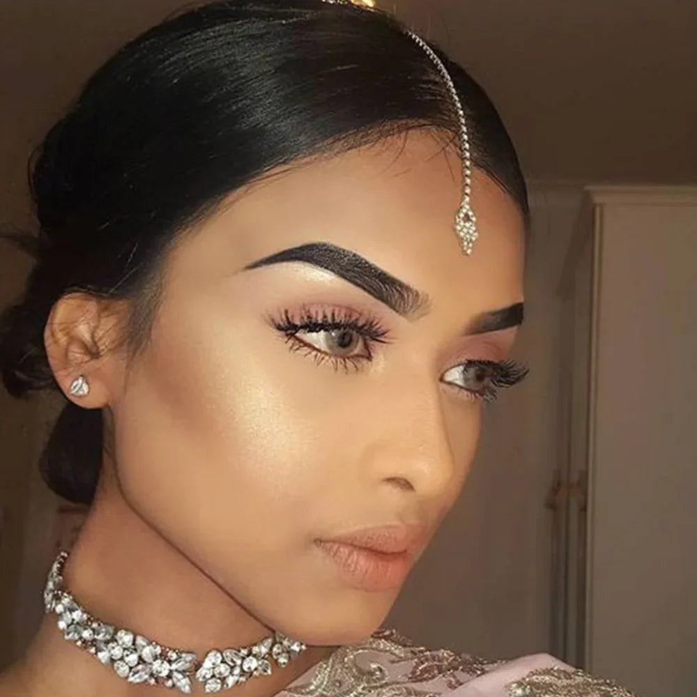 سلسلة جبهة هندية مرصعة للأعراس والإكسسوارات النسائية