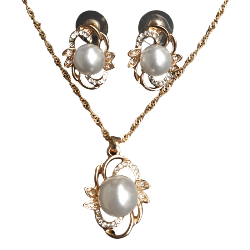 Elegant Pearl Bridal Jewelry Set