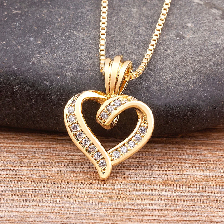 Creative Spiral Heart Pendant Necklace