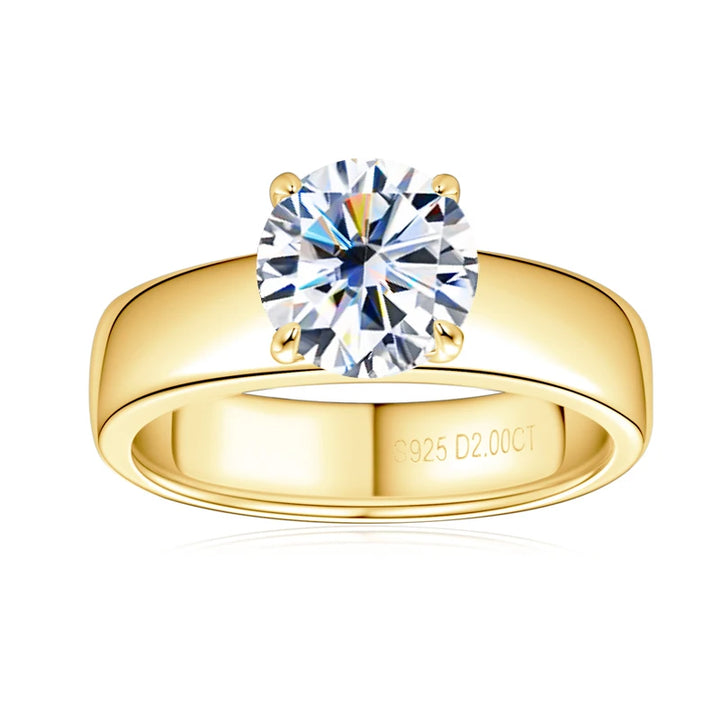 Gold Plated Moissanite Ring