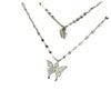 Sparkling Double Layer Butterfly Necklace