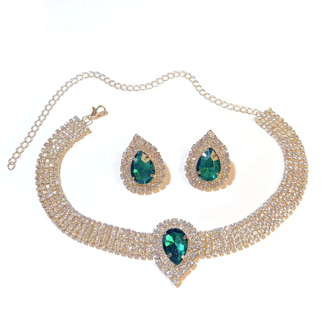 Large Rhinestone Crystal Jewelry Set