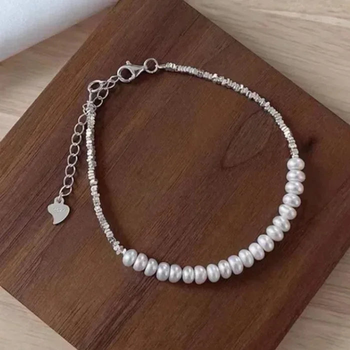 Silver Pearl Knot Bracelet