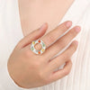 Stainless Steel Rhinestone Open Rings