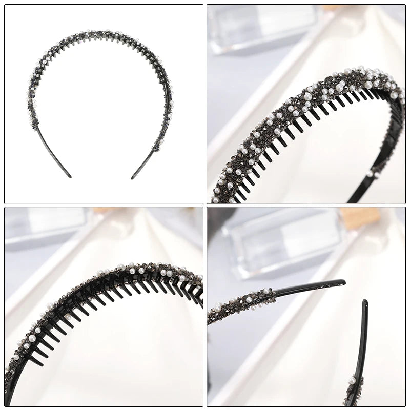 Pearl Rhinestone Antislip Hairband