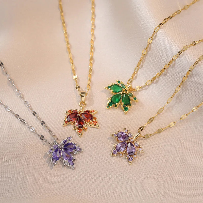 Exquisite Zircon Butterfly Tassel Necklace