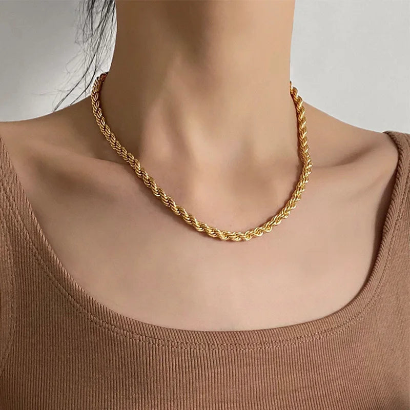 سلسلة معدنية مجدولة بتصميم قوطى للرجال والنساء