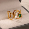 Vintage Green Zircon Gold Wedding Ring