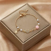 Korean Pearl Bow Charm Bracelet