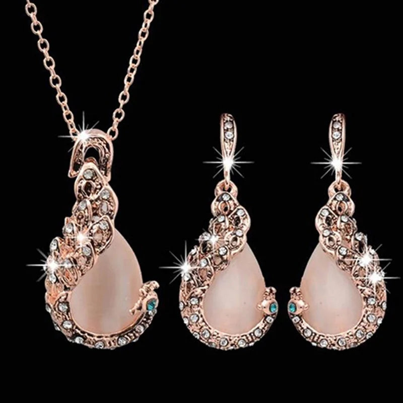 Elegant Waterdrop Rhinestone Jewelry Set