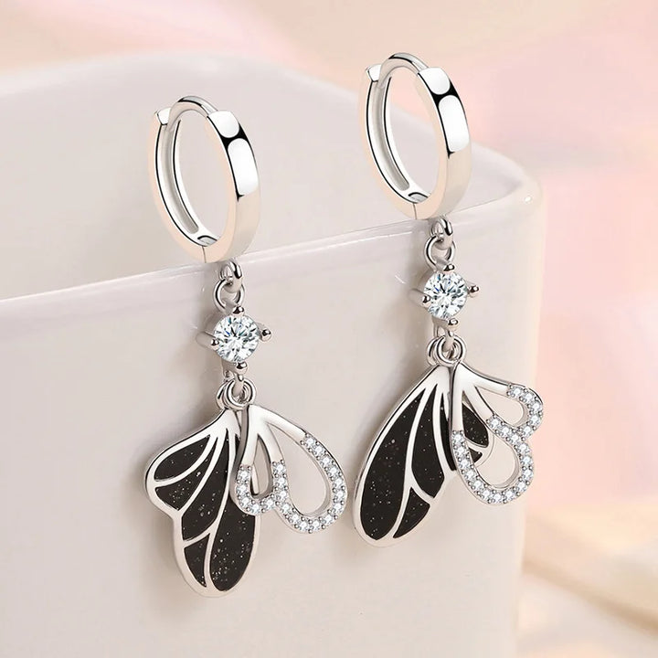 Sterling Silver Bow Zircon Earrings