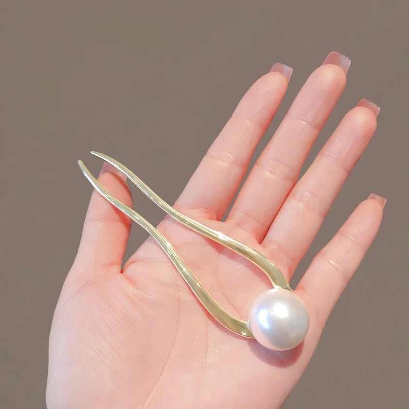 Pearl U-Shaped Hairpin Set