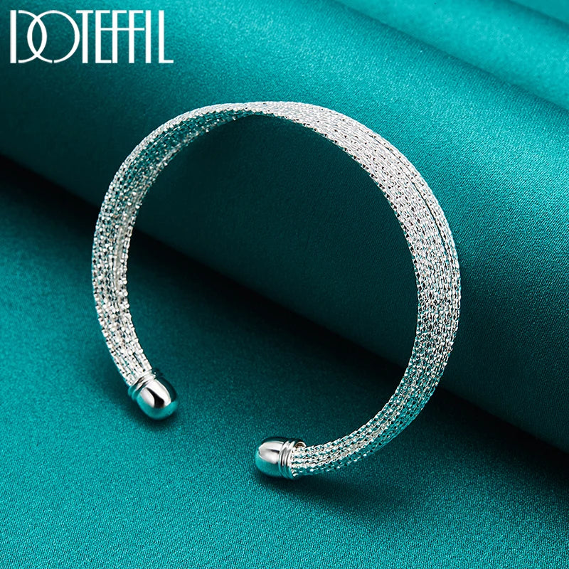 Silver Smooth Reticulated Bangle