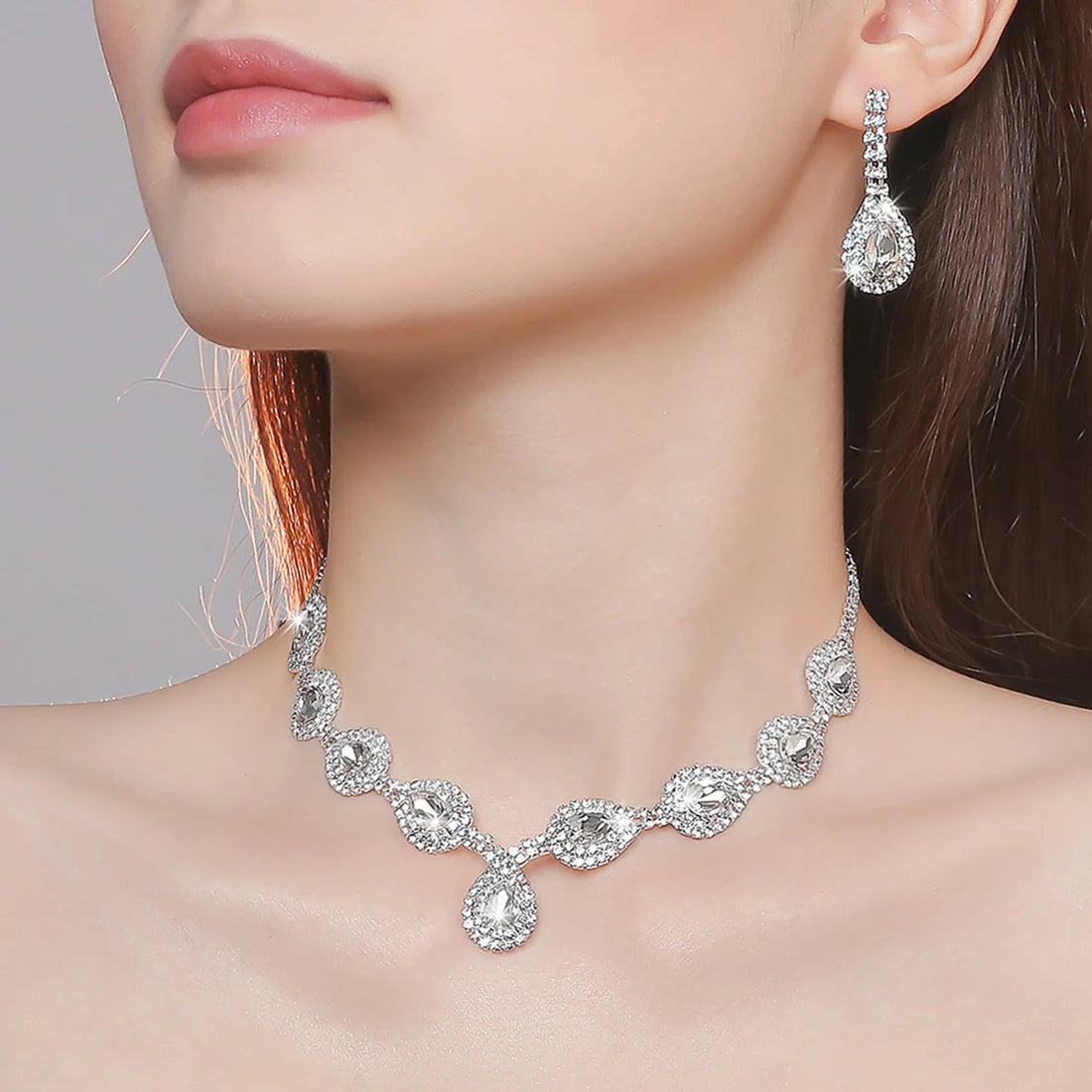 Bride Crystal Rhinestone Jewelry Set