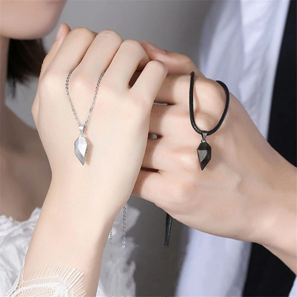 Couple Electrocardiogram Heart Necklace