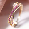 Minimalist Stacking Crossed Wedding Bands for Women Rings