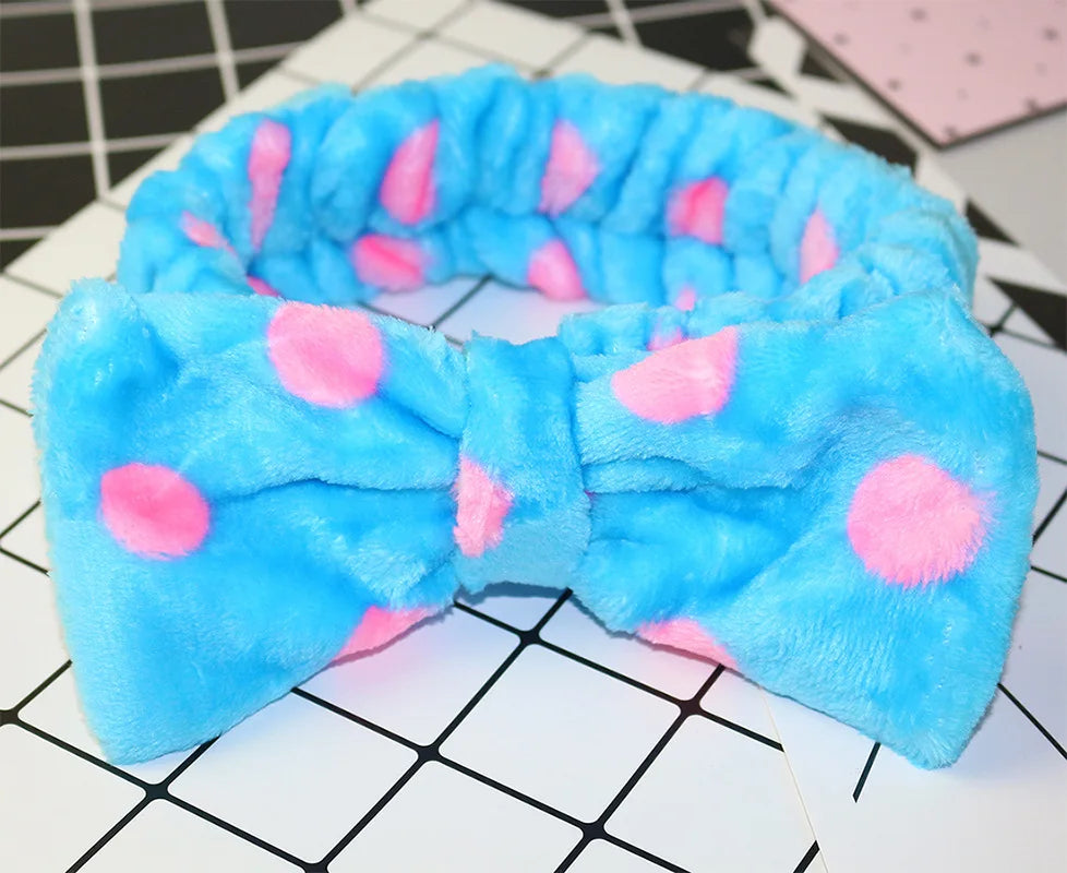 Soft Coral Fleece Bow Headband