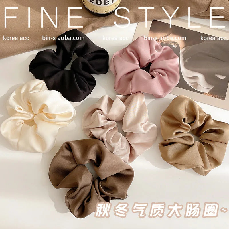 Silk Scrunchie Solid Color Hairband