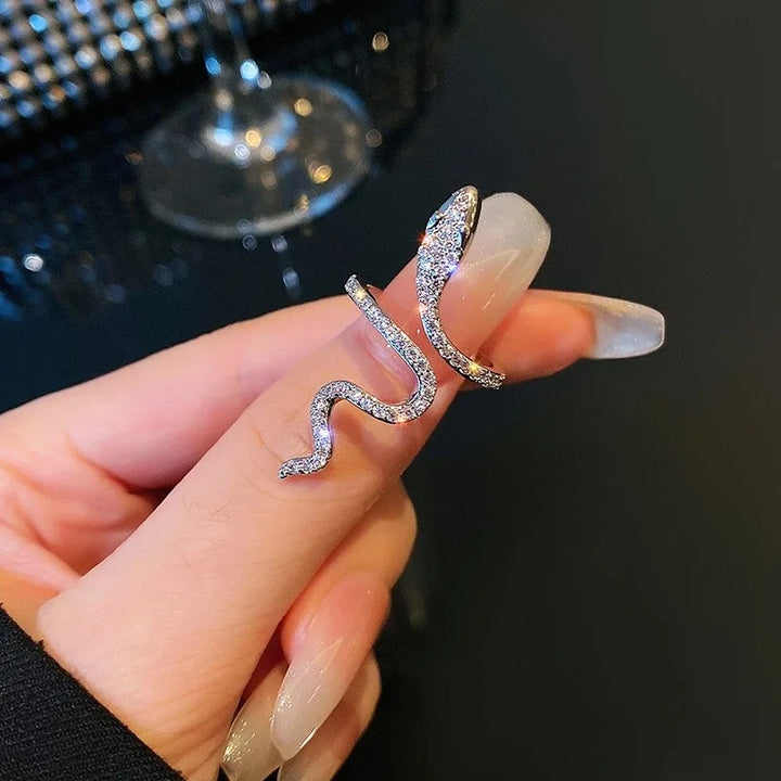 Silver Cubic Zirconia Snake Ring