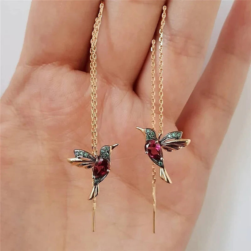 Trendy Long Tassel Drop Earrings with Star and Heart Pendants