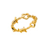 Vintage Gold Stainless Steel Heart Twist Ring for Women
