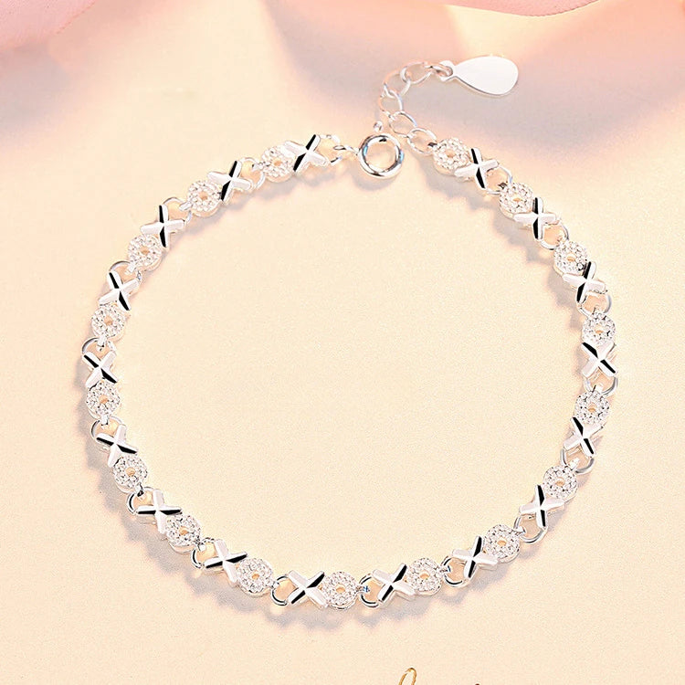 Silver Star Bead Bracelet