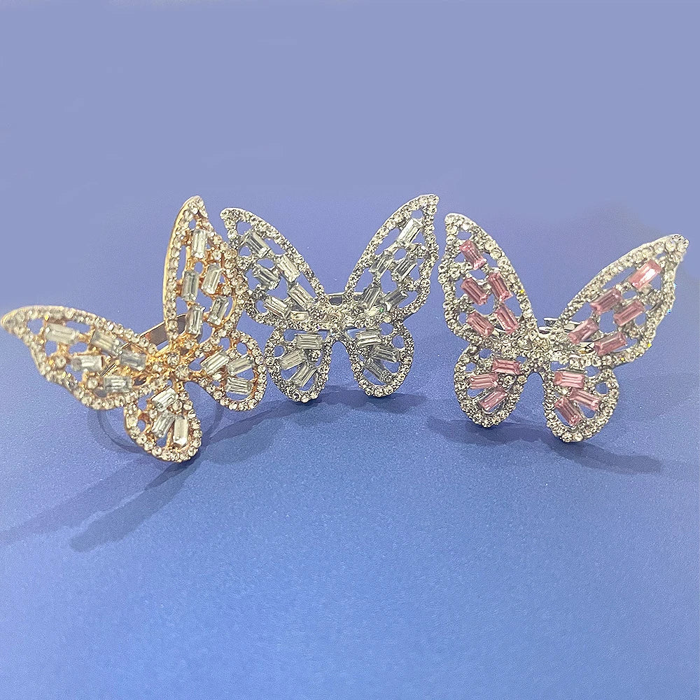 Luxury Rhinestone Butterfly Adjustable Ring