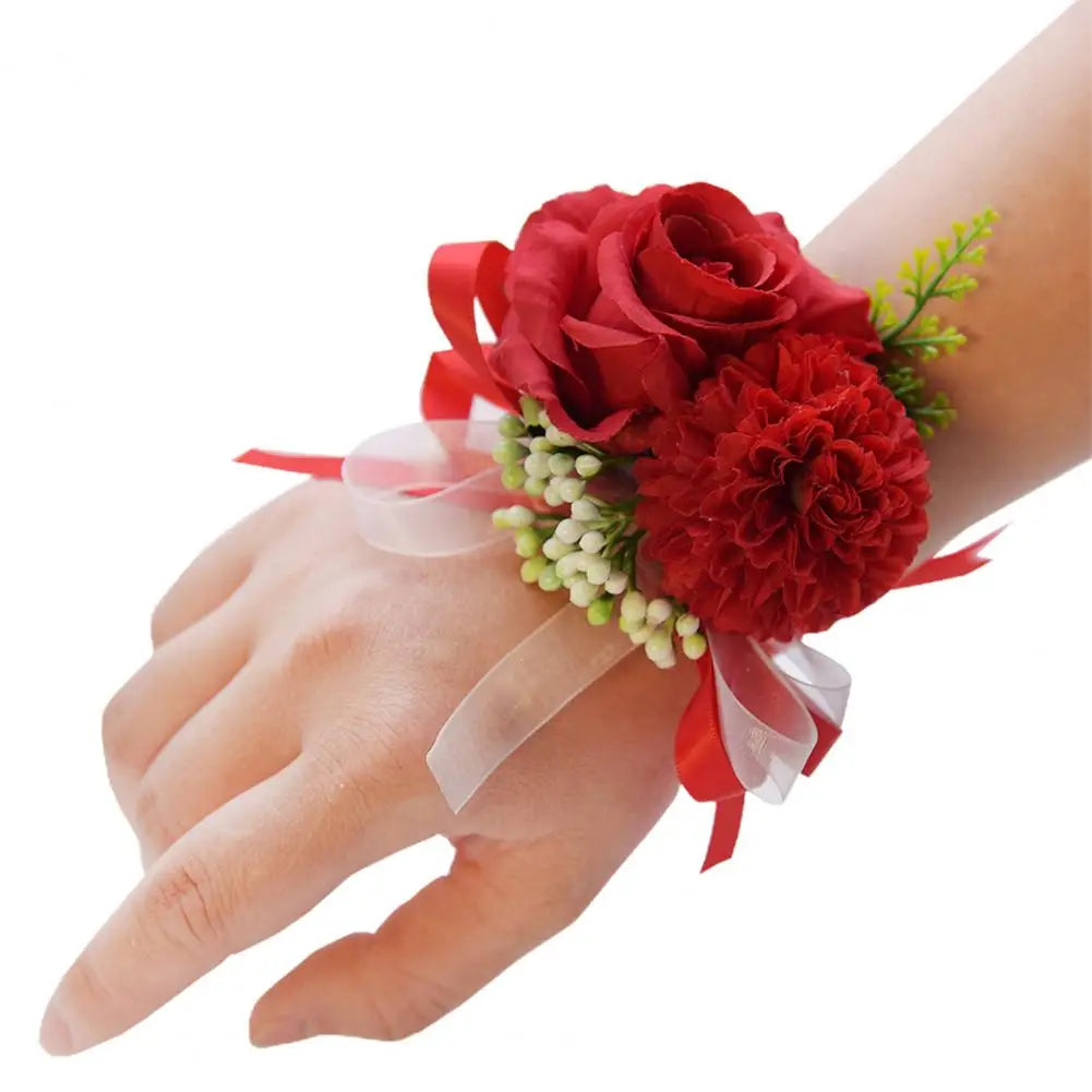 بروش زهور ملونة لحفل الزفاف للمعصم