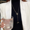 Simple Silver Geometric Necklace for Women - Trendy Long Chain
