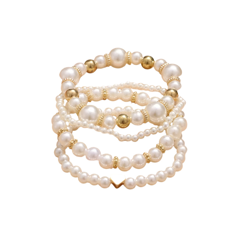 Elegant Pearl Love Bracelet Set