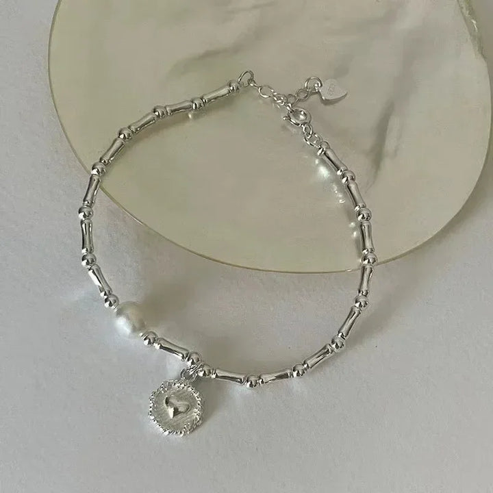 Silver Pearl Knot Bracelet