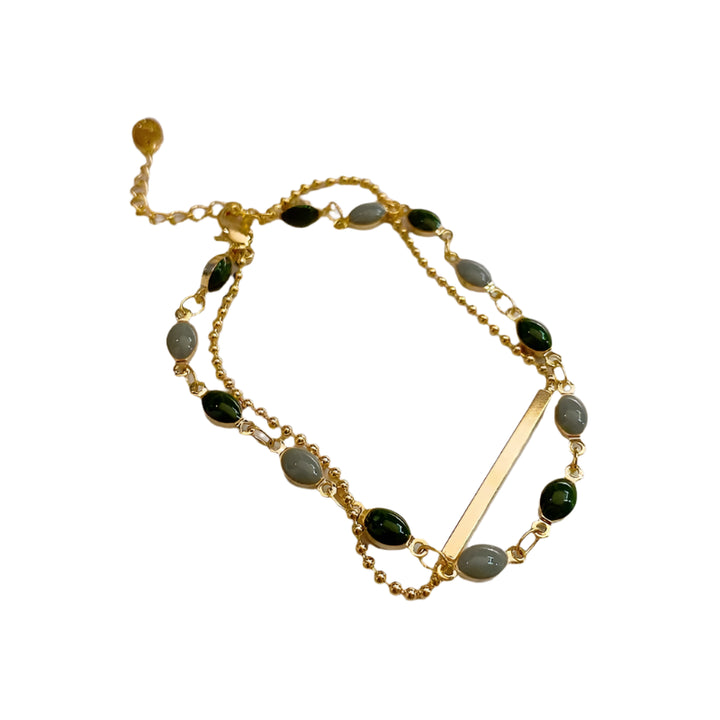 Gold Crystal Beaded Bracelet