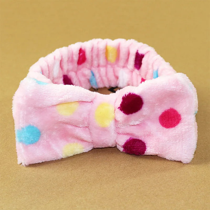 Soft Coral Fleece Bow Headband